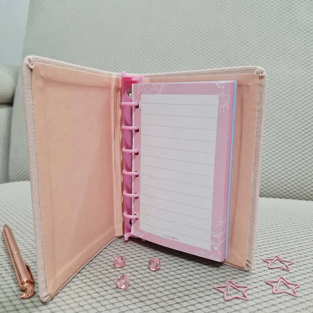 نمونه کاغذ کلاسور آ6 جلد سخت پارچه ای پاستلی