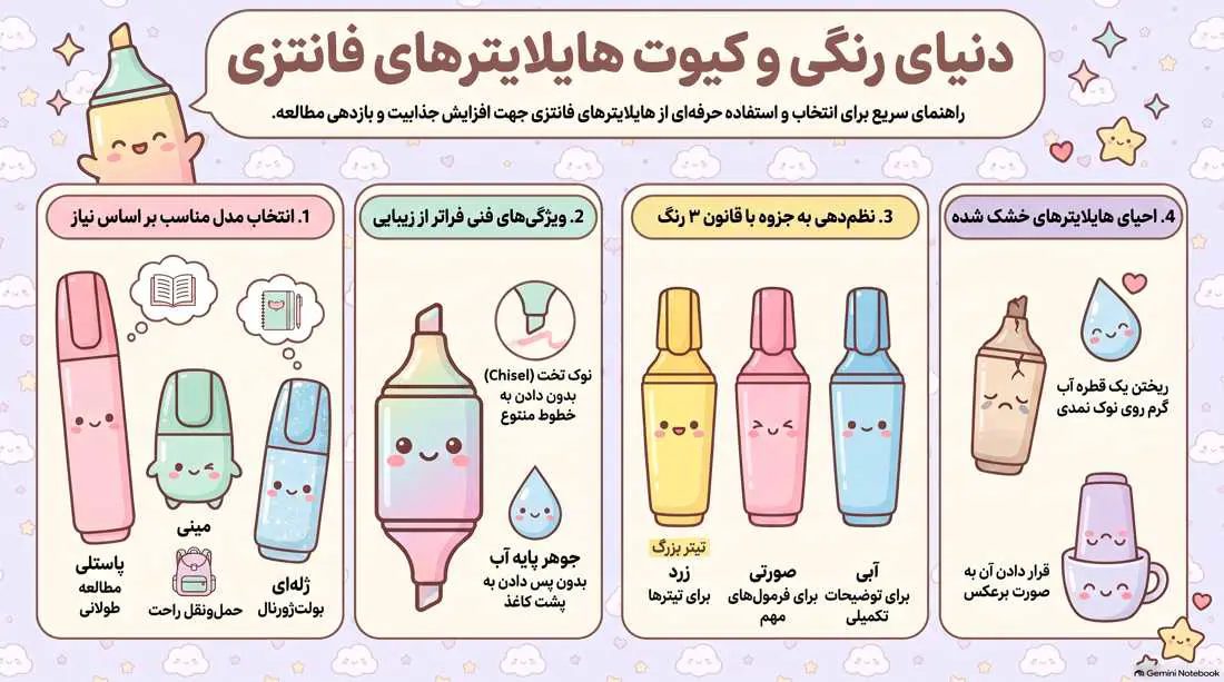 اینفوگرافی دسته بندی هایلایتر فانتزی