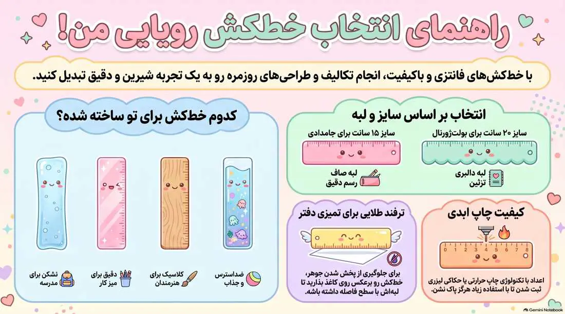 اینفوگرافیک دسته بندی خطکش فانتزی