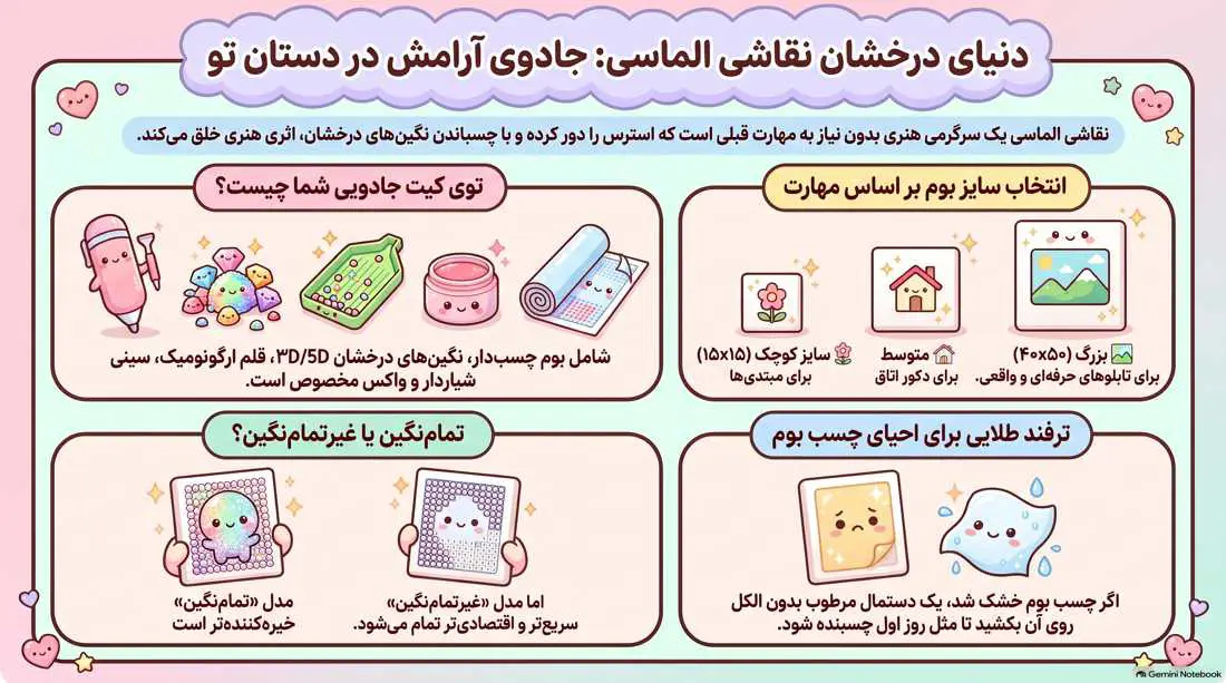 اینفوگرافیک دسته بندی نقاشی الماسی