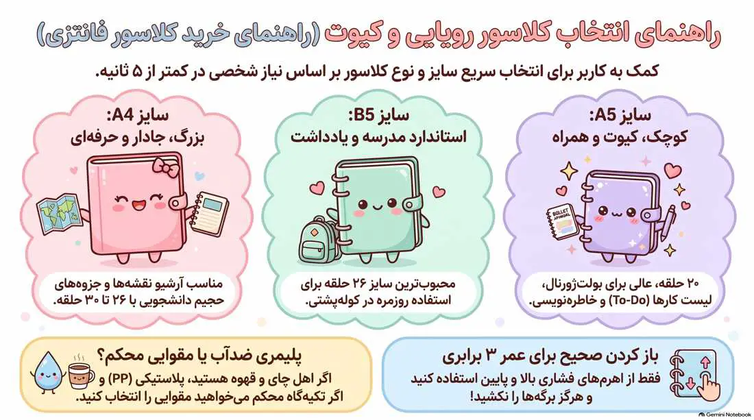 اینفوگرافیک دسته بندی کلاسور فانتزی